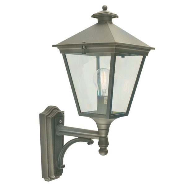 Elstead Turin Outdoor Wall Uplight Lantern Black Gold Broughtons