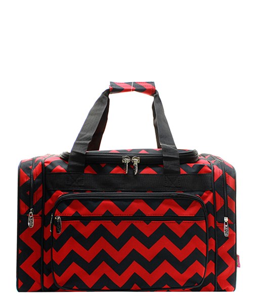 Chevron Print 20 Duffel Bag Red//blk