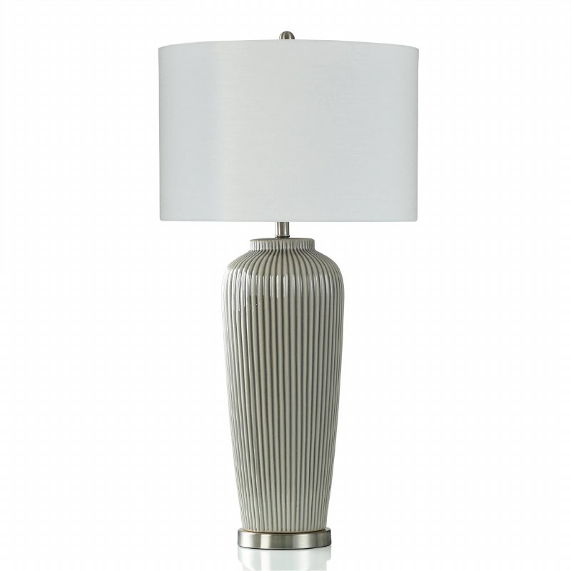 36 Gray Ribbed Ceramic Table Lamp Wilford Lee Home Accents