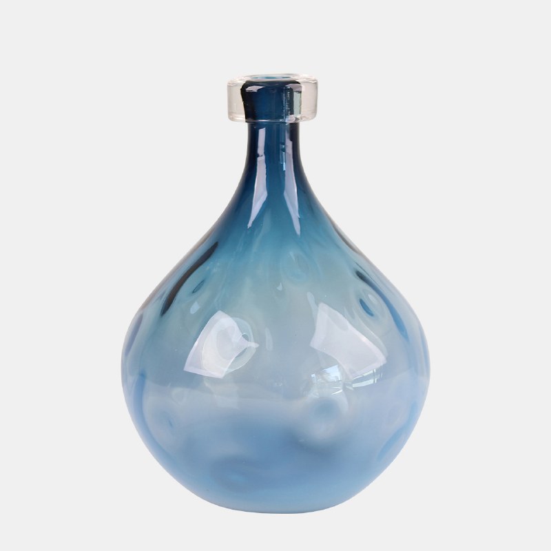 11 Blue Ombre Glass Dimpled Vase Wilford Lee Home Accents