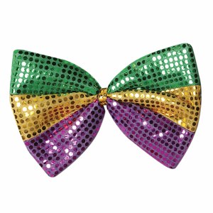 Mardi Gras Beads Bow Tie Novelty