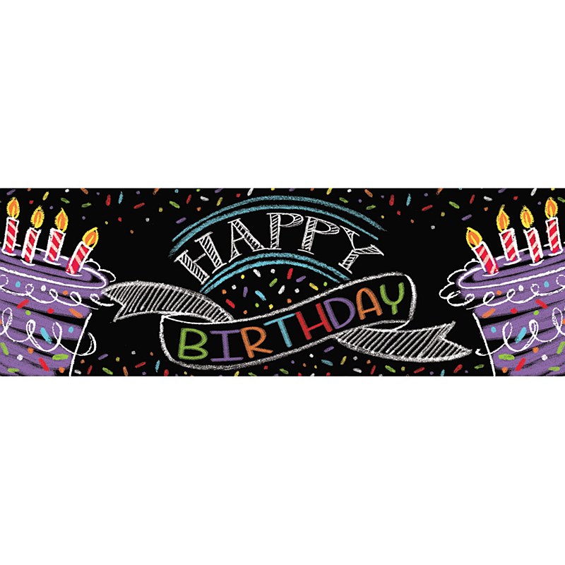 Chalk Birthday Giant Party Banner 20 X60 1ct Party Unlimited