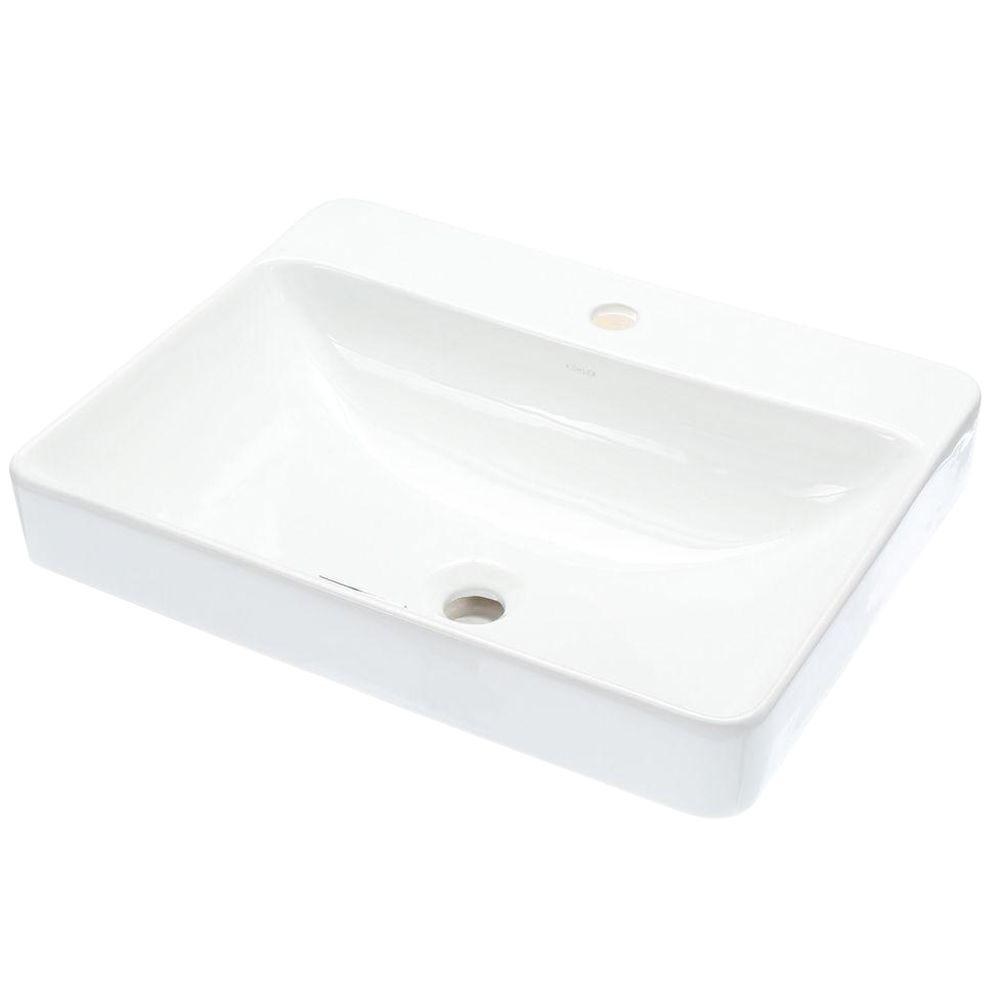 Vox Rectangle Vessel Bathroom Sink With Single Faucet Hole Kohler