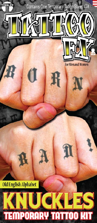 Tattoo Fx Knuckles Old English Champion Party Supply