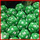 Single Opaque D20 : Green Single Opaque D20 : Green
