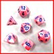 Pink w/blue Lustrous Poly Set Pink w/blue Lustrous Poly Set