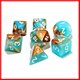 Gemini Copper-Turqoise/White 7-Die Set Lab Dice Gemini Copper-Turqoise/White 7-Die Set Lab Dice