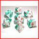 Gemini Green-White w/Orange 7-Die Set Lab Dice Gemini Green-White w/Orange 7-Die Set Lab Dice