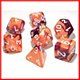 Gemini Orange-Purple w/White 7-Die Set Lab Dice Gemini Orange-Purple w/White 7-Die Set Lab Dice