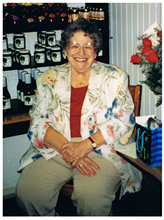 Liz Norris in 2001, at her retirement party Liz Norris in 2001, at her retirement party