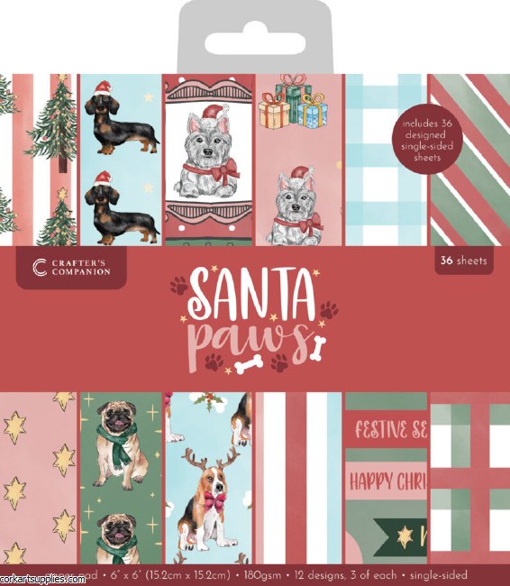 Crafter's Companion Santa Paws 6x6 Inch Paper Pad