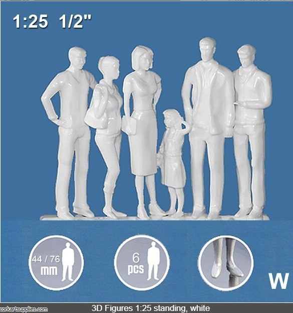 3D Figures Standing 1:25 6pk 3D Figures Standing 1:25 6pk