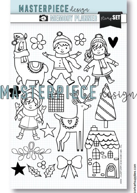 Masterpiece Design Memory Planner Clear Stamp Set 6x8 Inch Merry Memories  