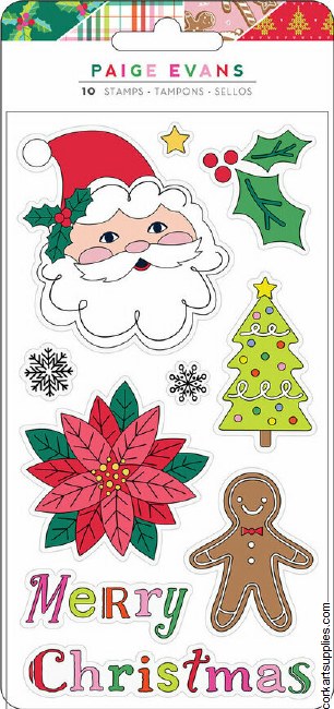 American Crafts Paige Evans Sugarplum Wishes Stamps Acrylic (10pcs)