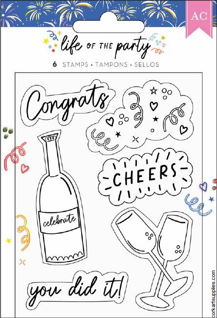 American Crafts Life of The Party Stamps (6pcs)