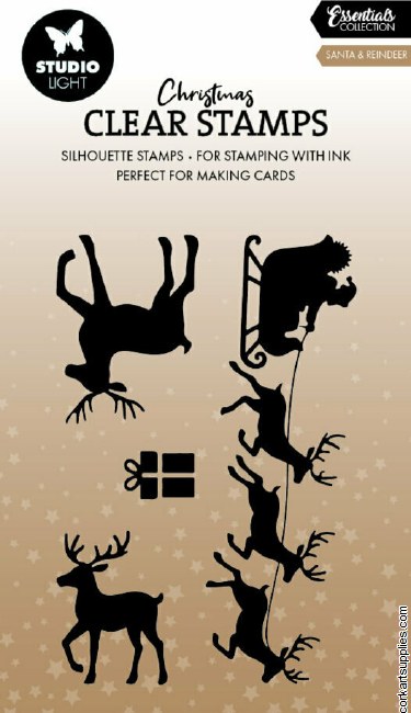Studio Light Santa & Rendeer Christmas Clear Stamp
