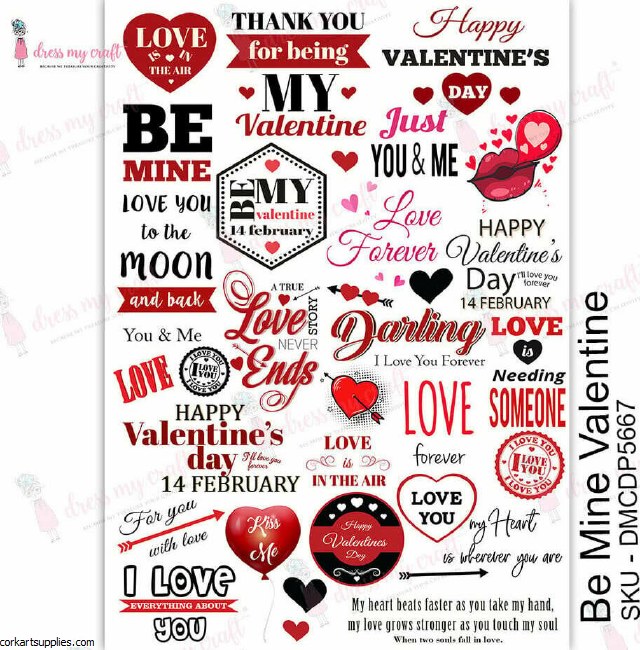 Dress My Craft Transfer Me Be Mine Valentine