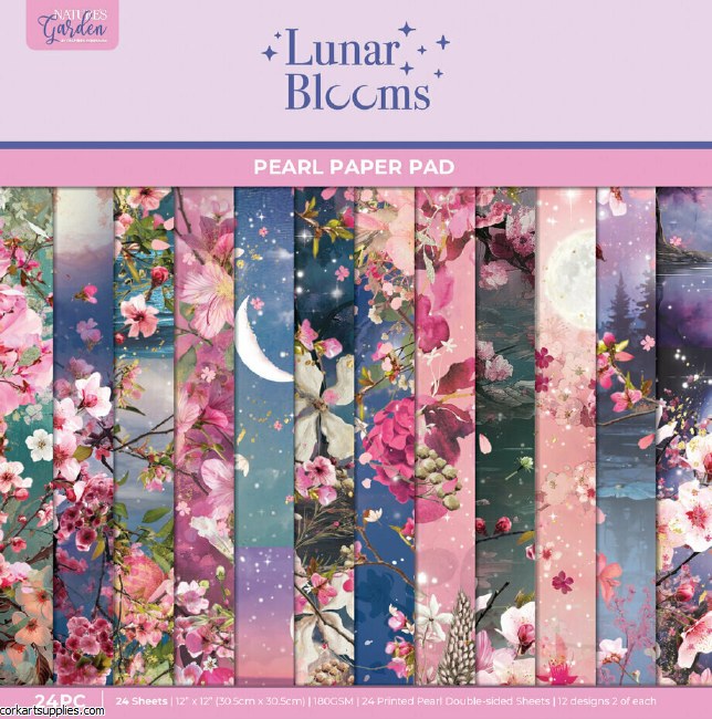 Crafter's Companion Lunar Blooms 12x12 Inch Paper Pad