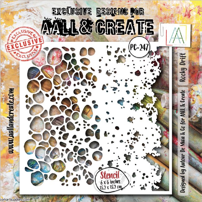 Aall And Create Fractured Ecosphere Stencil 6x6 Inch Rocky Drift