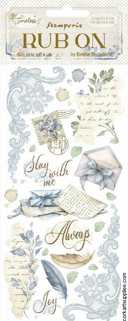 Stamperia Timeless Rub On 4x8,5 Inch Letters