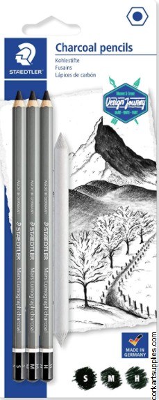 Staedtler Charcoal Pencil 4pk