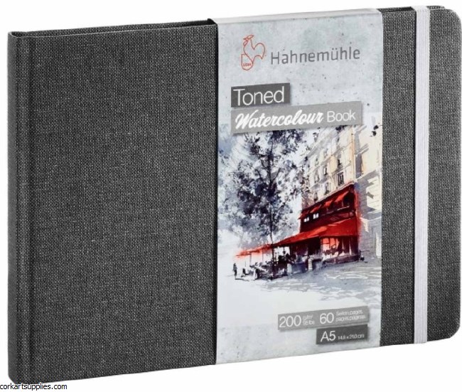 Hahnemuhle Toned Watercolour 200gm Landscape A5 60pg Grey