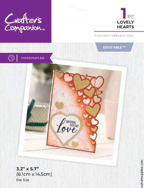 Crafter's Companion Corner Edge'able Dies Lovely Hearts