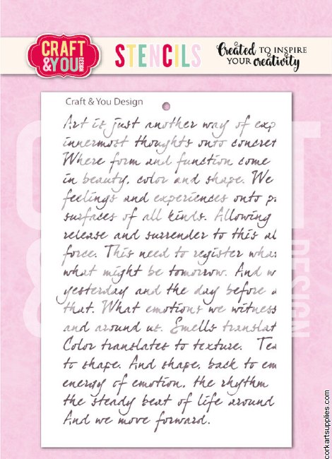 Craft & You Design Handwritten Tekst A6 Stencil (sc018)