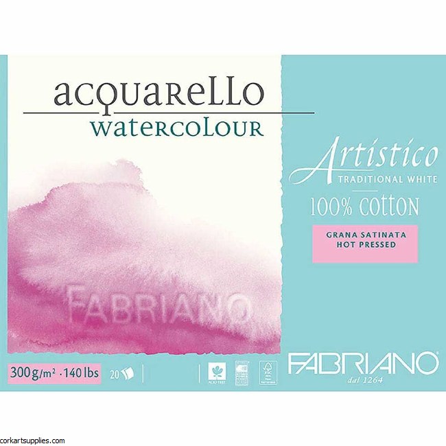 Fabriano Artistico Watercolor Paper 140lb 20 Sheet Block 12x16