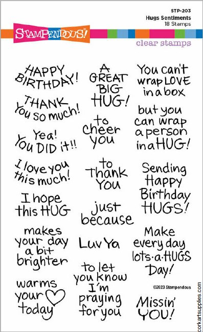 Stampendous Hugs Sentiments Clear Stamps