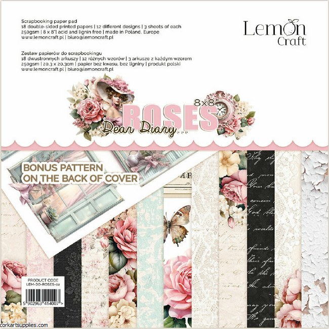 Paper Pk 8x8 Lemon Craft Dear Diary Roses