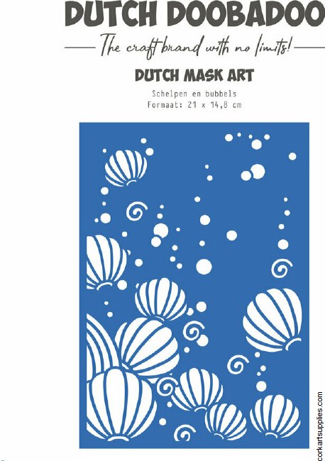 Dutch Doobadoo Waves at The Sea Mask Art A5 Bubbles