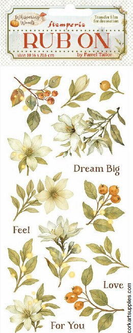 Stamperia Whispering Woods Rub On 4x8,5 Inch Magnolia