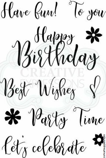 Woodware Scripted Wishes Clear Stamp