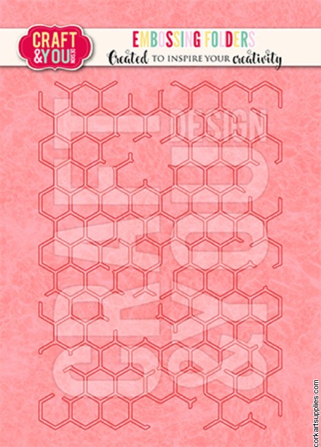 Craft & You Design Honeycomb Background A6 Embossing Folder (cfe 001)