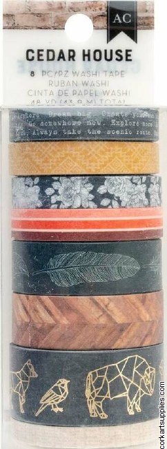 American Crafts Cedar House Washi Tape Spools (8pcs)