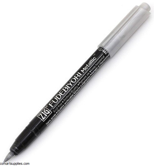 Kuretake Fudebiyori Brush Pen Silver 102
