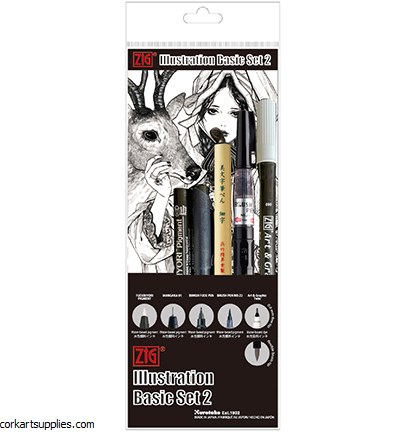Kuretake / Zig Zig Illustration Basic Set 2
