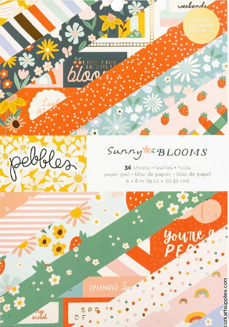 American Crafts Pebbles Sunny Bloom 6x8 Inch Paper Pad