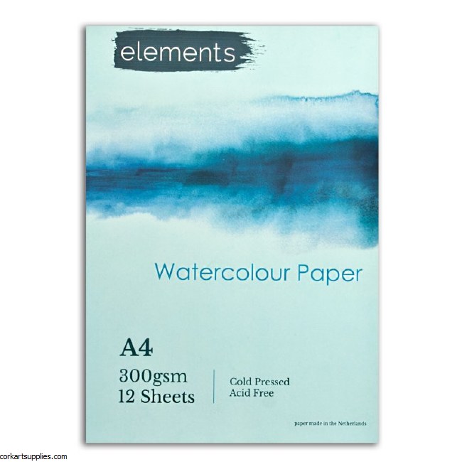 Elements Paper Watercolour A4 12pk 300g