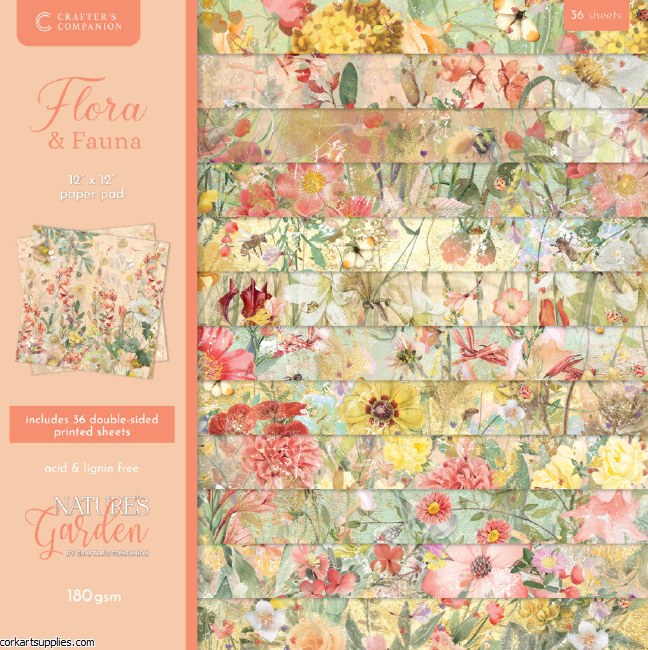 Crafter's Companion Flora & Fauna 12x12 Inch Paper Pad