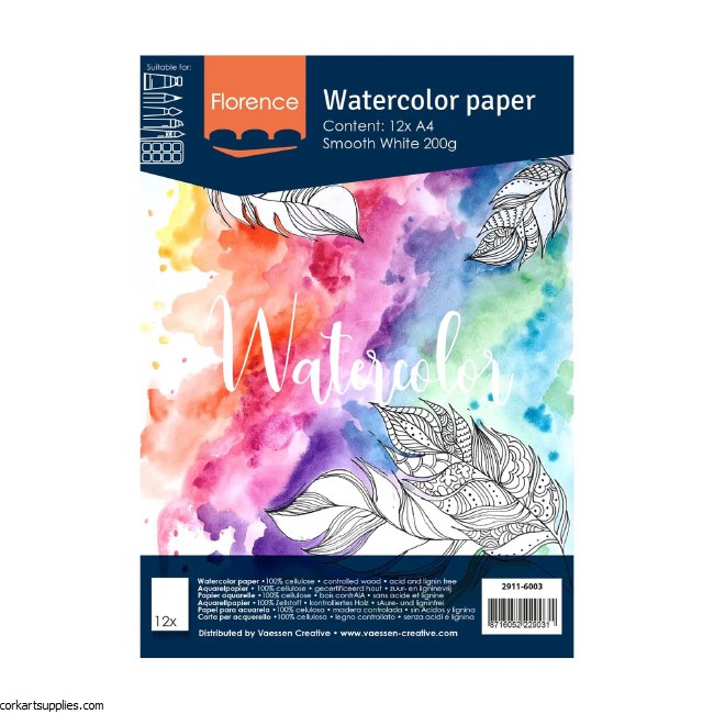Watercolour Paper A4 12pk 200g