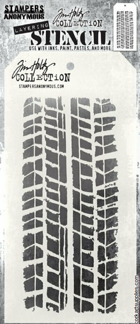 Stampers Anonymous Treads Tim Holtz Layering Stencil