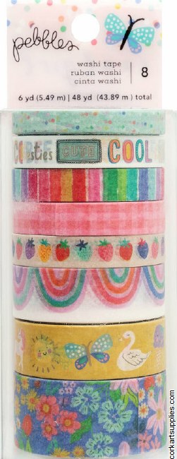 American Crafts Pebbles Cool Girl Washi Tape Spools Gold Foil (8pcs)