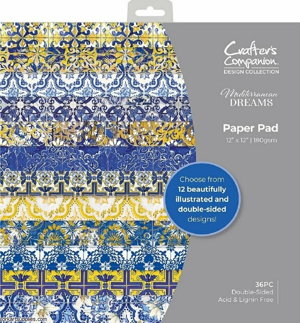 Crafter's Companion Mediterranean Dreams 12x12 Inch Paper Pad