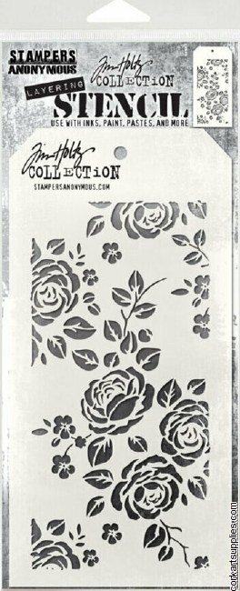 Stampers Anonymous Roses Tim Holtz Layering Stencil