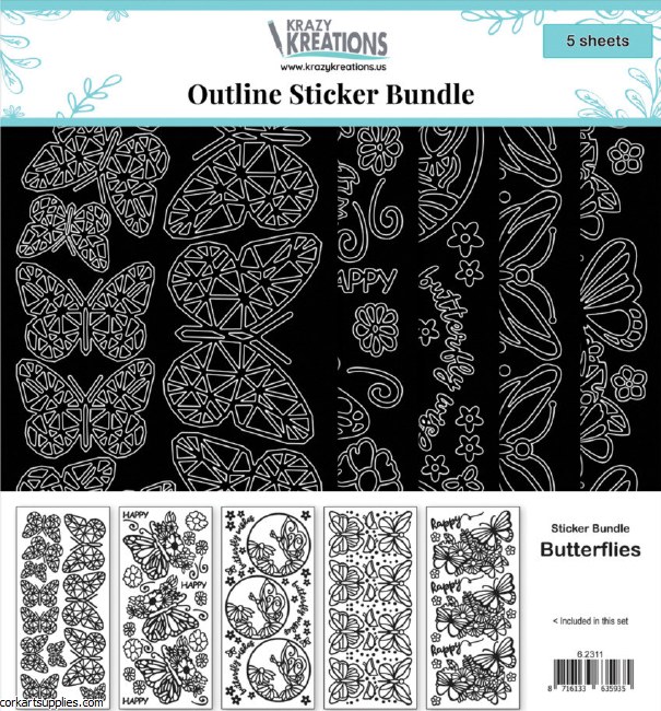 Outline Sticker Bundle Butterflies