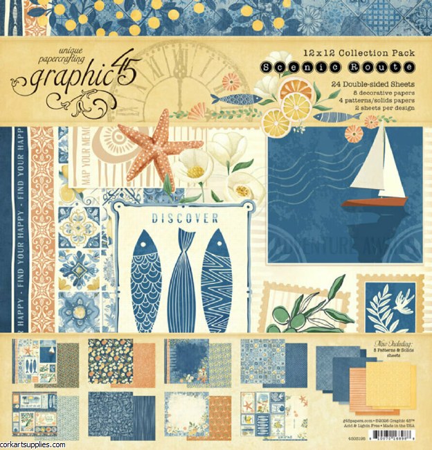 Graphic 45 Scenic Route 12x12 Inch Collection Pack