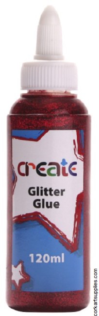 Glitter Glue 120ml Red
