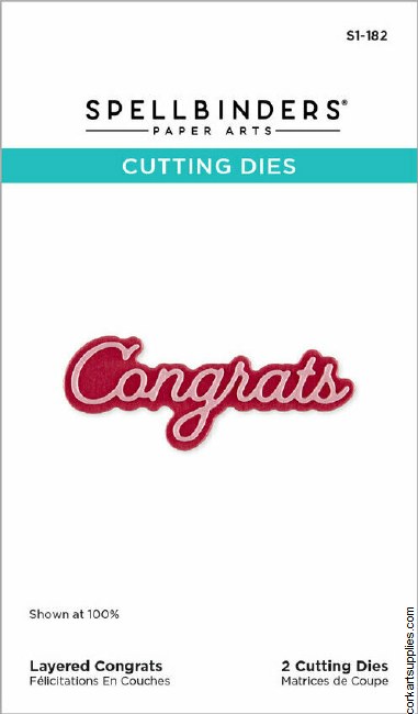 Spellbinders Essentially Yours Sentiments Etched Dies Layered Congrats